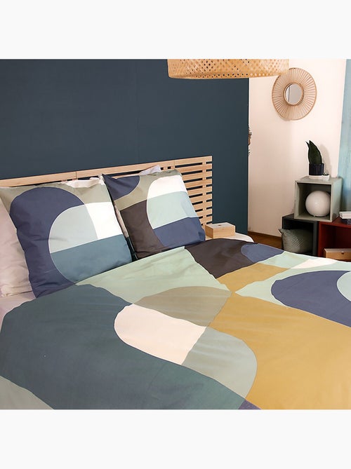 Parure housse de couette coton imprime joelle - Kiabi
