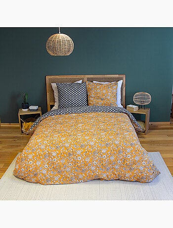 Parure housse de couette coton imprimée imprimée