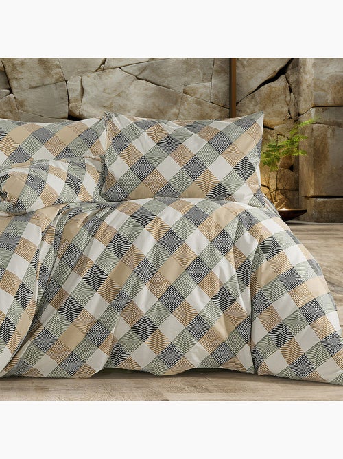 Parure housse de couette Coton motif Carreaux - Kiabi Parure housse de couette Coton motif Carreaux - Kiabi