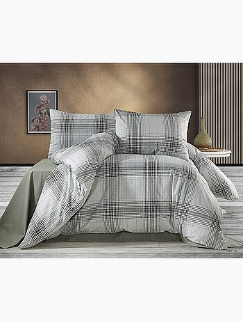 Parure housse de couette Coton motif Carreaux