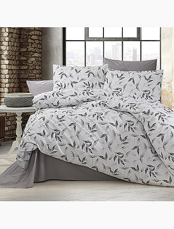 Parure housse de couette Coton motif feuillages
