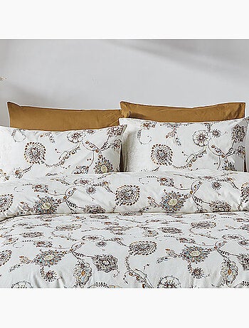 Parure housse de couette Coton motif floral bohème