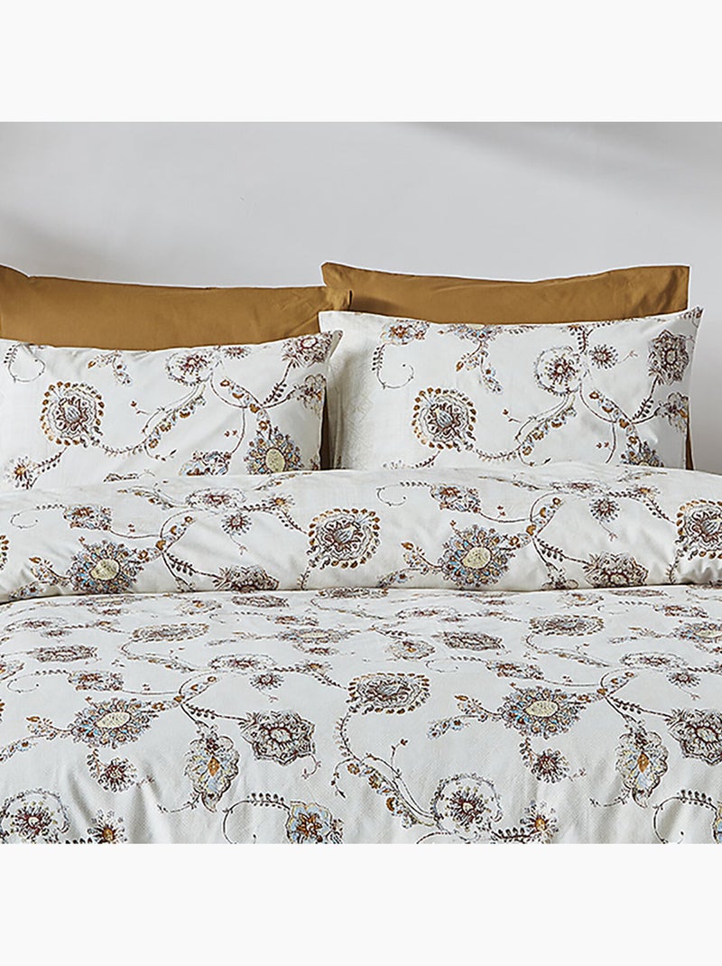 Parure housse de couette Coton motif floral bohème Multicolore - Kiabi
