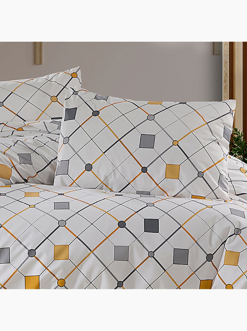 Parure housse de couette Coton motif Géométrique Moderne Multicolore - Kiabi