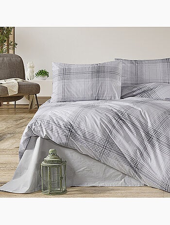 Parure housse de couette Coton motif Quadrillage