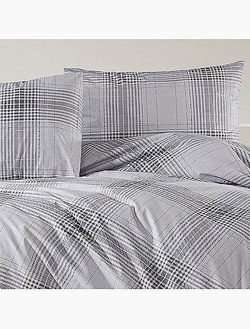 Parure housse de couette Coton motif Quadrillage