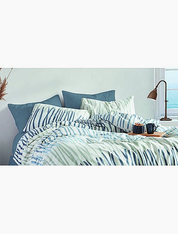 Parure housse de couette Coton motif rayé moderne