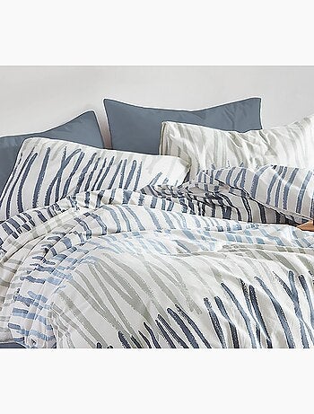 Parure housse de couette Coton motif rayé moderne