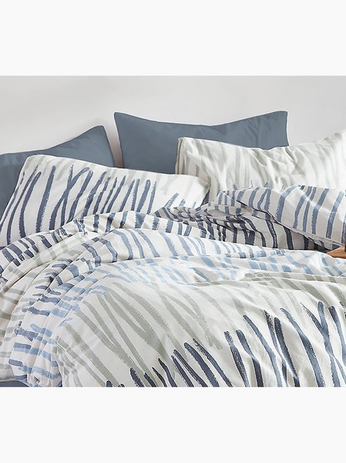 Parure housse de couette Coton motif rayé moderne - Kiabi Parure housse de couette Coton motif rayé moderne - Kiabi