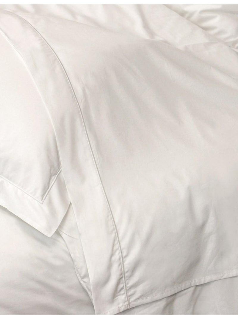 Parure housse de couette coton percale 200 fils DESIREE Blanc - Kiabi