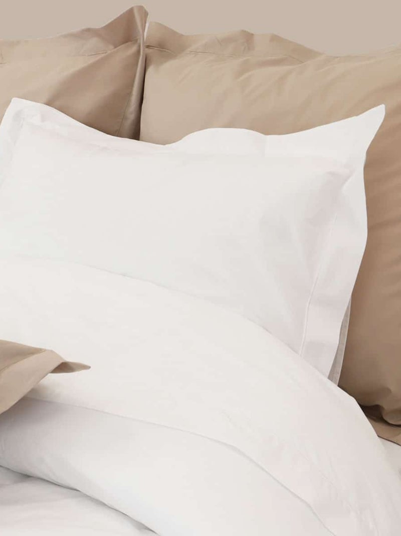 Parure housse de couette coton percale 200 fils DESIREE Blanc - Kiabi