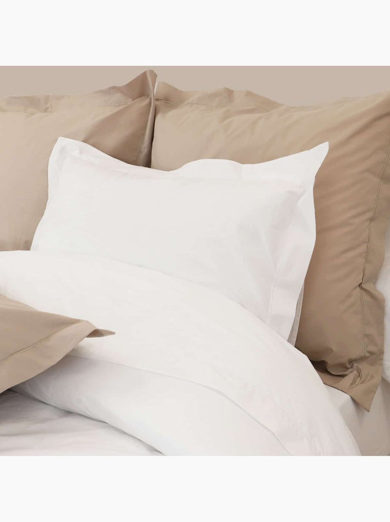 Parure housse de couette coton percale 200 fils DESIREE Gris - Kiabi