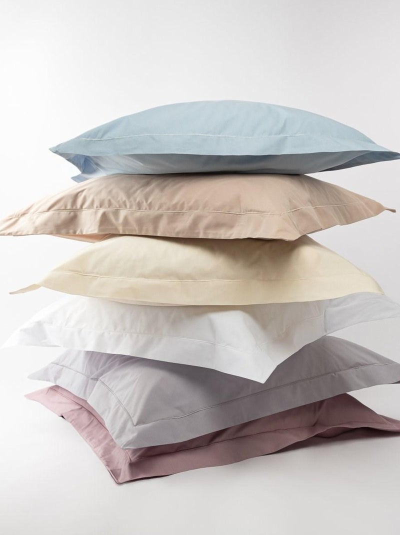 Parure housse de couette coton percale 200 fils DESIREE Gris - Kiabi