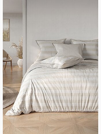 Parure housse de couette coton, rayures - AFIBEL