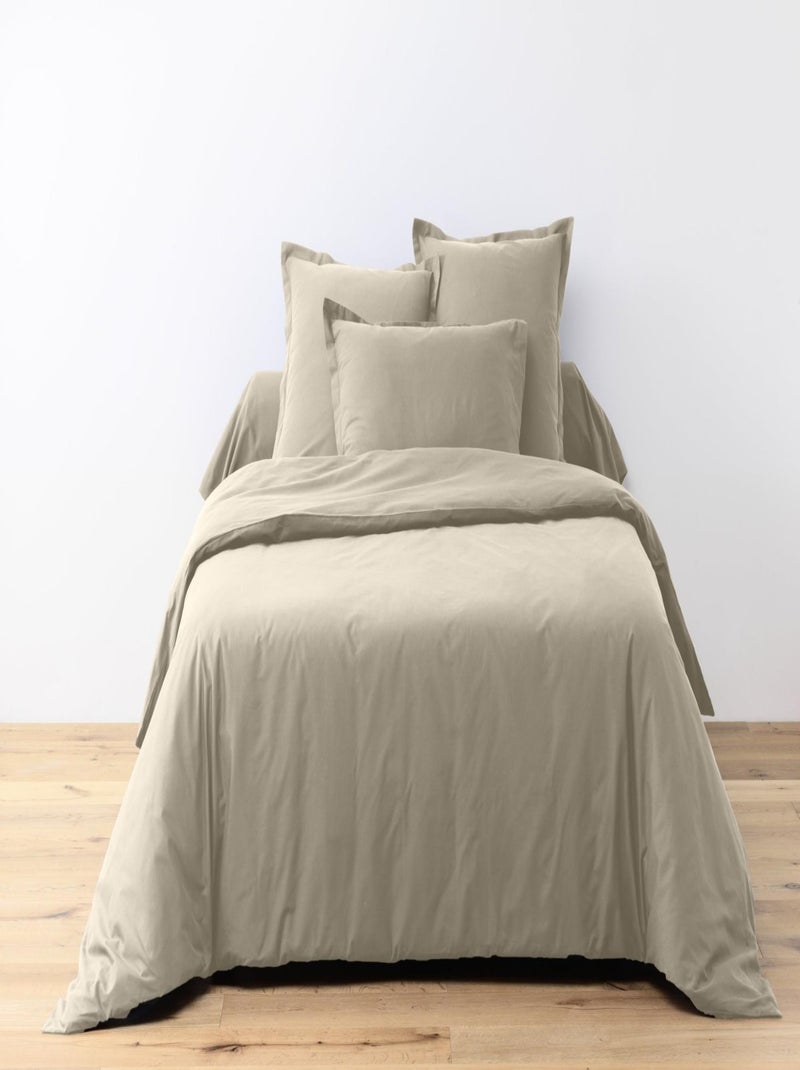 Parure Housse de couette coton uni Passion Beige - Kiabi