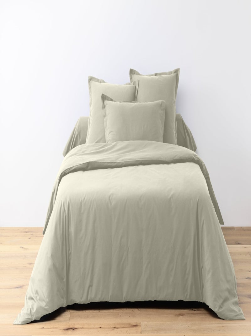 Parure Housse de couette coton uni Passion Beige clair - Kiabi