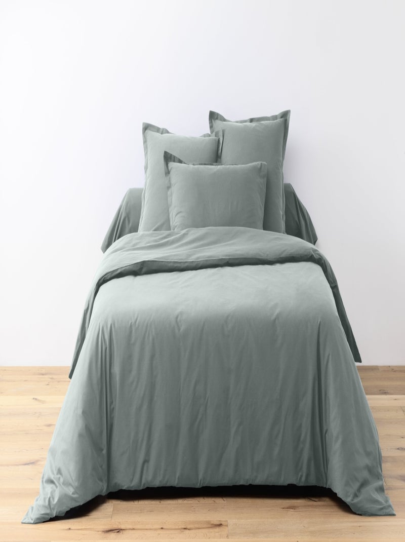 Parure Housse de couette coton uni Passion Gris clair - Kiabi