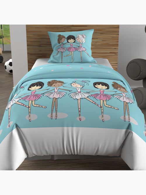 Parure housse de couette DANSEUSES, 100% coton 57 fils/cm2, par Soleil d'Oc avec 1 taie d'oreiller - Kiabi Parure housse de couette DANSEUSES, 100% coton 57 fils/cm2, par Soleil d'Oc avec 1 taie d'oreiller - Kiabi