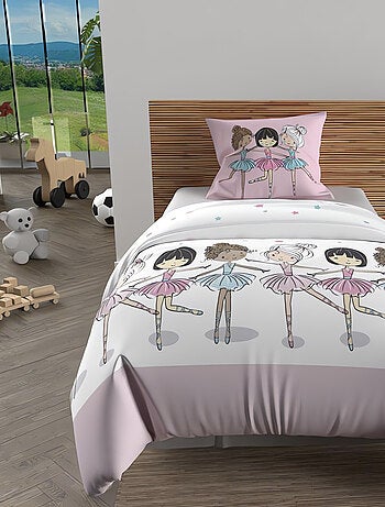Parure housse de couette DANSEUSES, 100% coton 57 fils/cm2, par Soleil d'Oc avec 1 taie d'oreiller