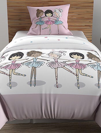 Parure housse de couette DANSEUSES, 100% coton 57 fils/cm2, par Soleil d'Oc avec 1 taie d'oreiller