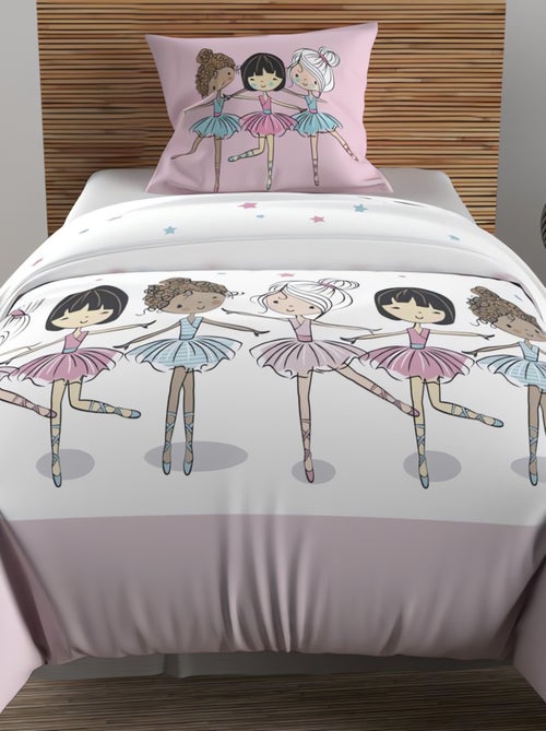 Parure housse de couette DANSEUSES, 100% coton 57 fils/cm2, par Soleil d'Oc avec 1 taie d'oreiller - Kiabi Parure housse de couette DANSEUSES, 100% coton 57 fils/cm2, par Soleil d'Oc avec 1 taie d'oreiller - Kiabi