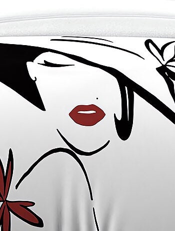 Parure housse de couette dessin placé 140X200 cm AVA 100% coton 57 fils/cm2, pr Soleil d'Ocre