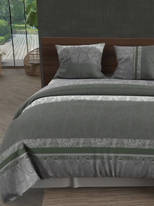 Parure housse de couette en coton 57 fils CACHEMIRE, par Soleil d'Ocre avec 2 taies d'oreiller - Kiabi