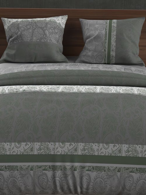 Parure housse de couette en coton 57 fils CACHEMIRE, par Soleil d'Ocre avec 2 taies d'oreiller - Kiabi