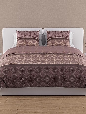 Parure housse de couette en coton 57 fils ETHNO, par Soleil d'ocre avec 2 taies d'oreiller