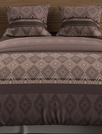 Parure housse de couette en coton 57 fils ETHNO, par Soleil d'ocre avec 2 taies d'oreiller
