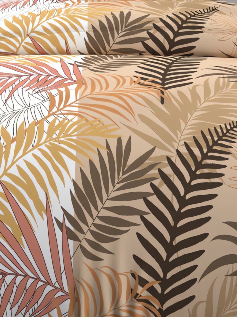 Parure housse de couette en coton 57 fils JUNGLE, par Soleil d'Ocre avec 1 taie d'oreiller Blanc - Kiabi