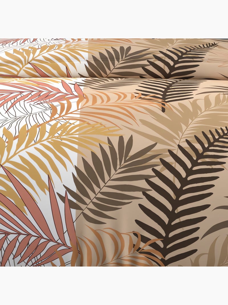 Parure housse de couette en coton 57 fils JUNGLE, par Soleil d'Ocre avec 2 taies d'oreiller Blanc - Kiabi