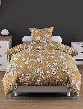 Parure housse de couette en coton 57 fils MANON, par Soleil d'ocre avec 1 taie d'oreiller