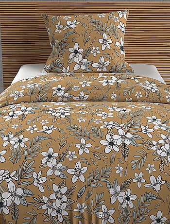 Parure housse de couette en coton 57 fils MANON, par Soleil d'ocre avec 1 taie d'oreiller