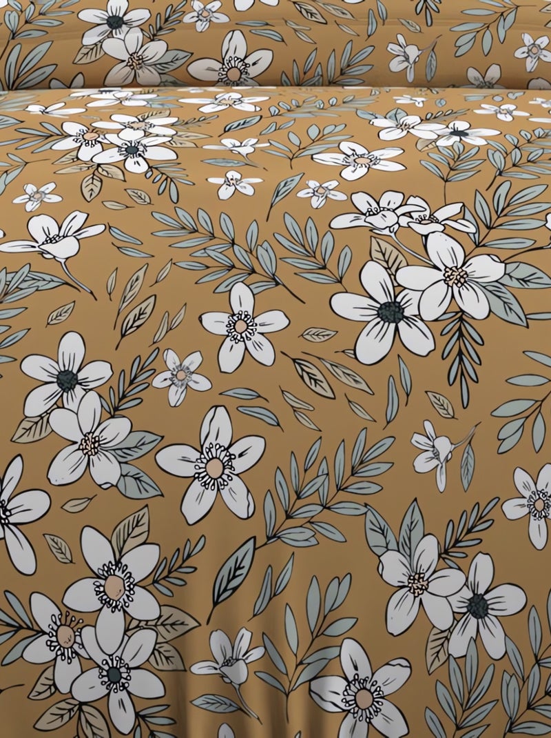 Parure housse de couette en coton 57 fils MANON, par Soleil d'ocre avec 1 taie d'oreiller Taupe - Kiabi