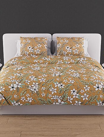 Parure housse de couette en coton 57 fils MANON, par Soleil d'ocre avec 2 taies d'oreiller
