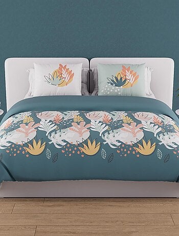 Parure housse de couette en coton 57 fils MATHIS, par Soleil d'ocre avec 2 taies d'oreiller