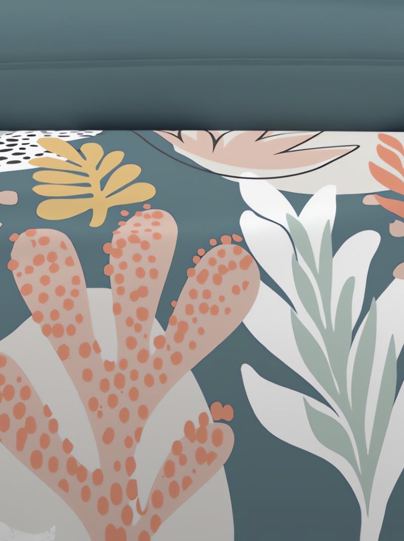 Parure housse de couette en coton 57 fils MATHIS, par Soleil d'ocre avec 2 taies d'oreiller Bleu - Kiabi