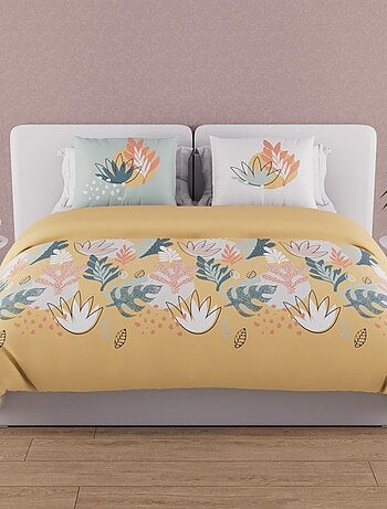 Parure housse de couette en coton 57 fils MATHIS, par Soleil d'ocre avec 2 taies d'oreiller