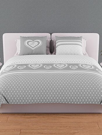 Parure housse de couette en coton 57 fils PASSION, par Soleil d'ocre avec 2 taies d'oreiller