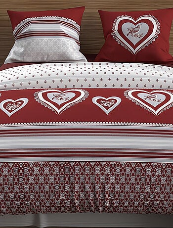 Parure housse de couette en coton 57 fils PASSION, par Soleil d'ocre avec 2 taies d'oreiller