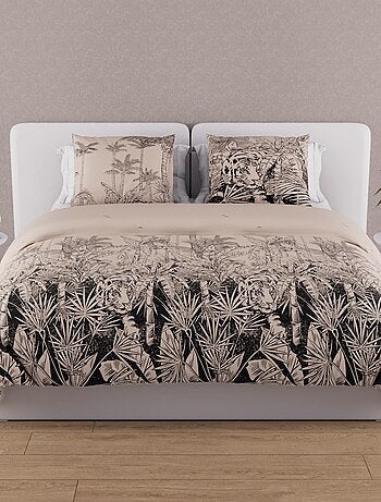 Parure housse de couette en coton 57 fils TIGRE, par Soleil d'ocre avec 2 taies d'oreiller