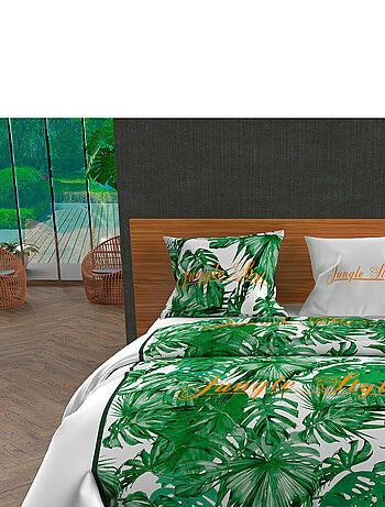 Parure housse de couette en coton 57 Fils/cm2 NOUMEA, par Soleil d'ocre avec 2 taies d'oreiller