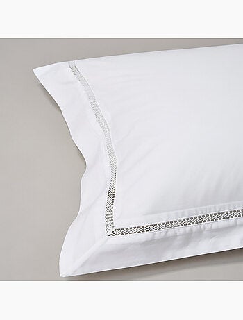 Parure housse de couette en coton brodé uni - Brojad