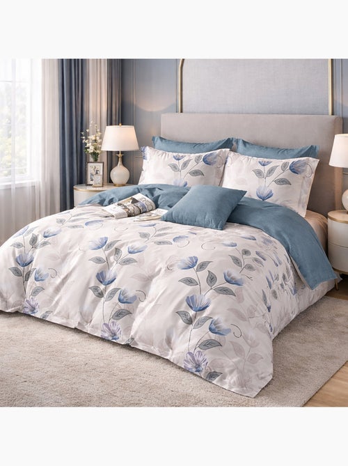 Parure housse de couette en coton imprimé floral - Caldie - Kiabi