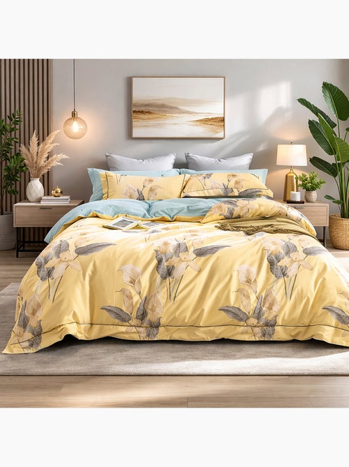 Parure housse de couette en coton imprimé floral - Horia - Kiabi Parure housse de couette en coton imprimé floral - Horia - Kiabi