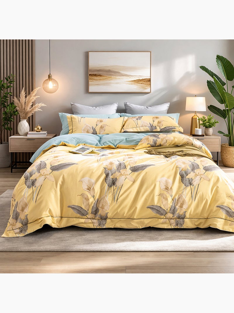 Parure housse de couette en coton imprimé floral - Horia Multicolore - Kiabi