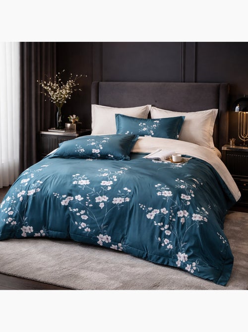 Parure housse de couette en coton imprimé floral - Tsuki - Kiabi