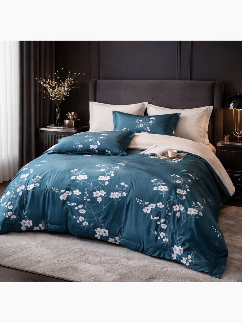 Parure housse de couette en coton imprimé floral - Tsuki Multicolore - Kiabi