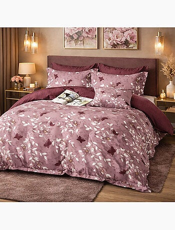 Parure housse de couette en coton imprimé floral - Velmora